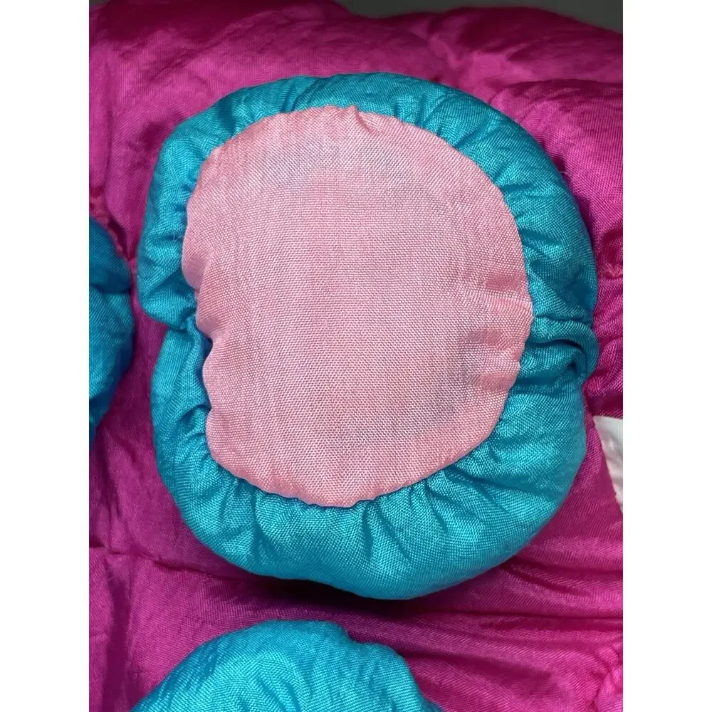 Vintage 1991 Commonwealth Hot Puffs Pink Pig Parachute Plush 10” Puffalump Neon